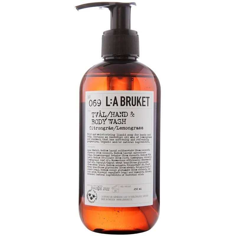 L:A Bruket 069 Hand & Body Wash 240 Ml - Lemongrass 3 L:A Bruket 069 Hand & Body Wash 240 Ml - Lemongrass